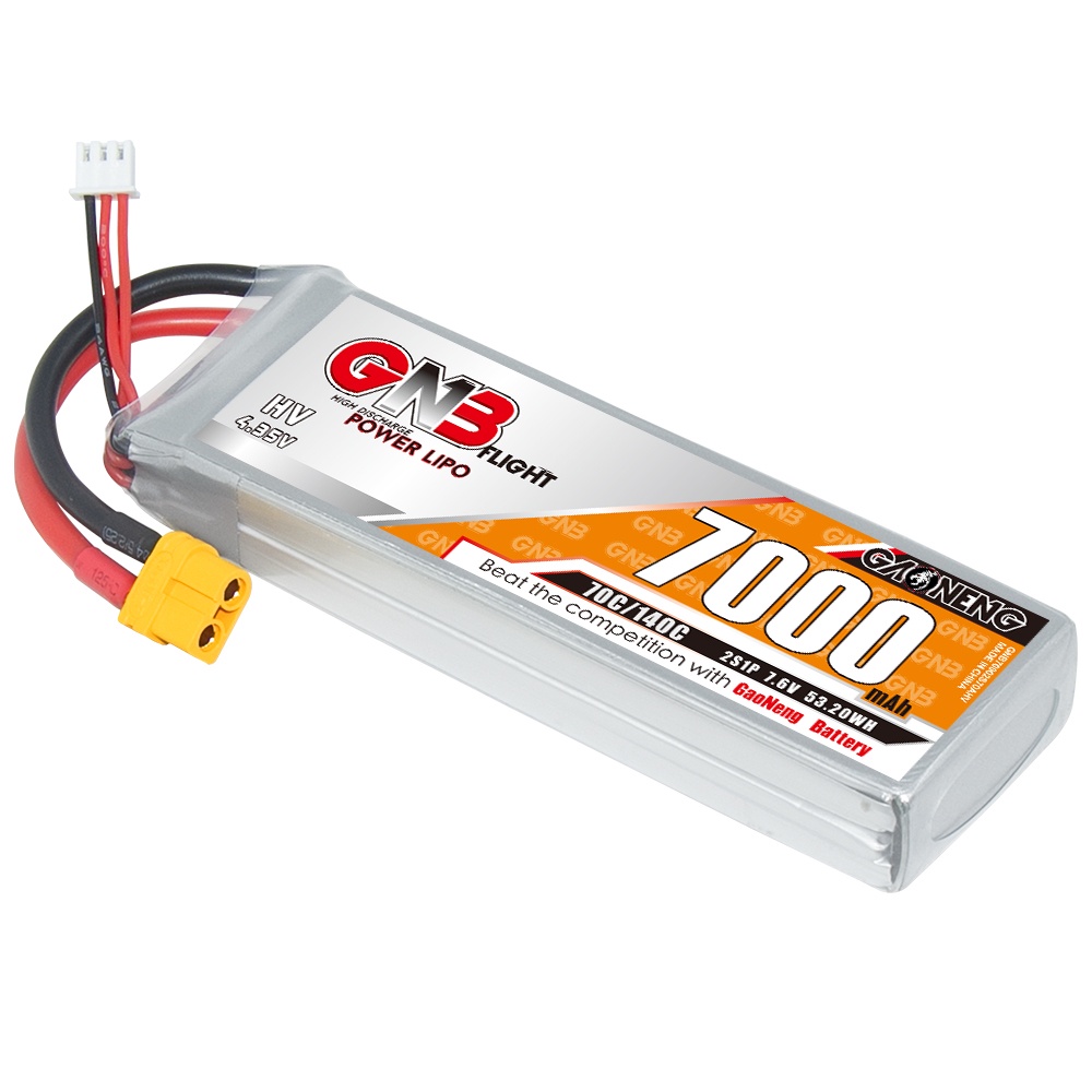 ⁂GNB GAONENG LiHV 7000mah 2S 7.6V 70C 140C XT60 RC LiPo Battery for RC Car Drone RC Boat Soft Pack