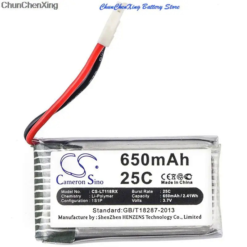 MFLJ OrangeYu 650mAh Battery H107C-A24 for Hubsan H107, H107C, H107D, H107D Mini, H107L, X4 H107L