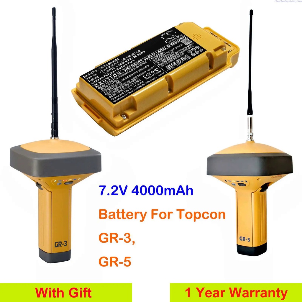 4DJN OrangeYu 4000mAh Battery 02-850901-01, 02-850901-02 for Topcon GR-3, GR-5