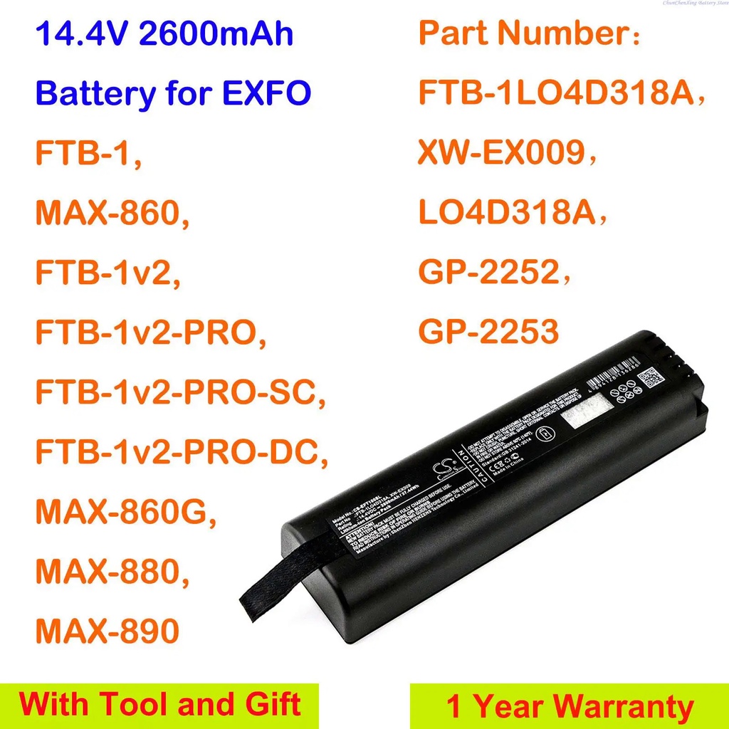 DY0Q OrangeYu 2600mAh Battery XW-EX009, LO4D318A for EXFO FTB-1, MAX-860, FTB-1v2, FTB-1v2-PRO, MAX-