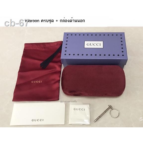 △ เคสแว่นกันแดด Gucci ต้นฉบับ GG กำมะหยี่ระดับไฮเอนด์ป้องกันความเครียดสายตาสั้นแว่นกันแดดแบนอุปกรณ์เสริมแว่นตาผึ้งน้อย