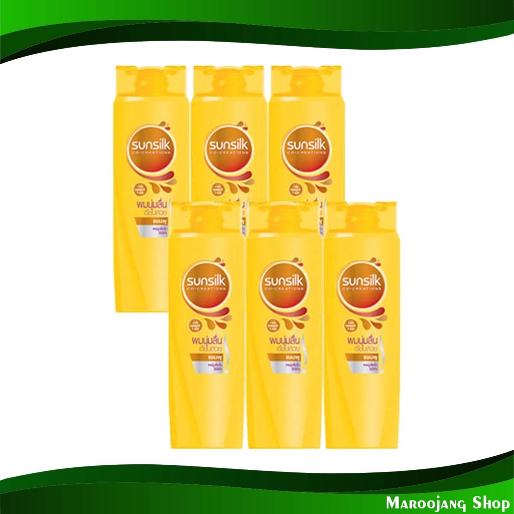 แชมพู ซอฟท์ แอนด์ สมูท สีเหลือง ซันซิล 120 มล (6ขวด) Shampoo Soft And Smooth Yellow Sunsilk