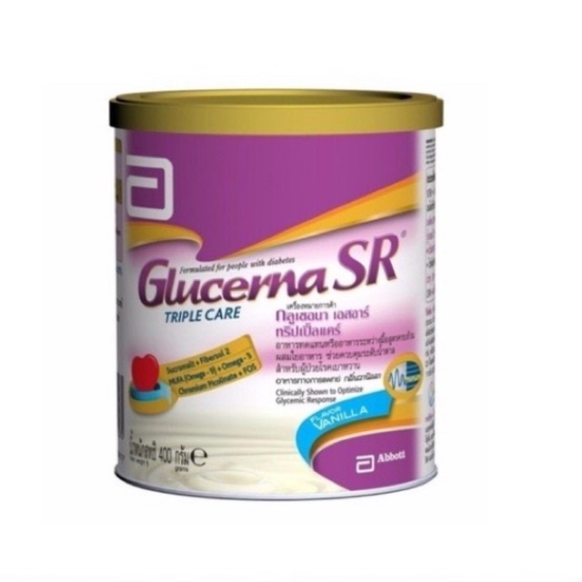 กลูเซอร์น่า เอสอาร์ (Glucerna SR)400กรัมอาหารสูตรครบถ้วนทดแทนมื้ออาหาร สำหรับผู้ป่วยเบาหวาน