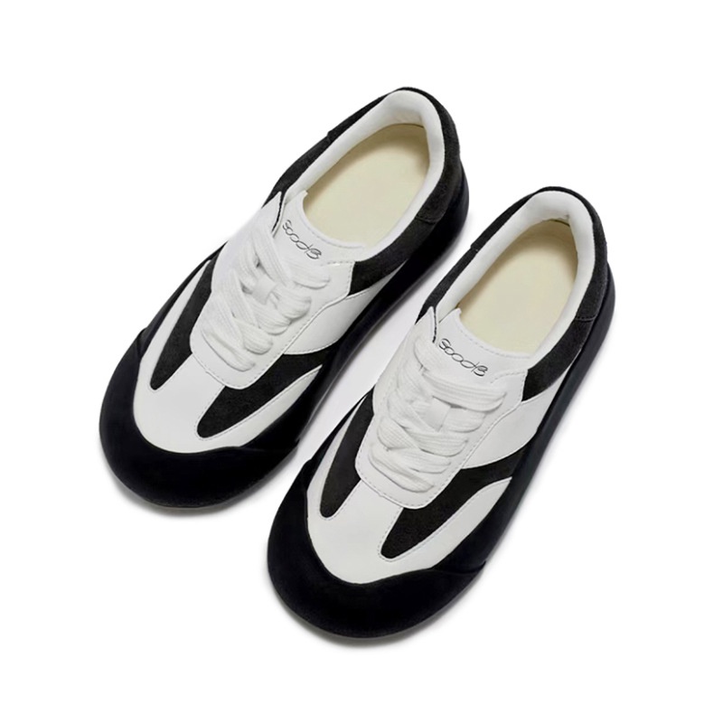 2023Spring and Autumn New Puffy Shoes Women's Low-Top Casual Fat German Training Shoes Platform Stre