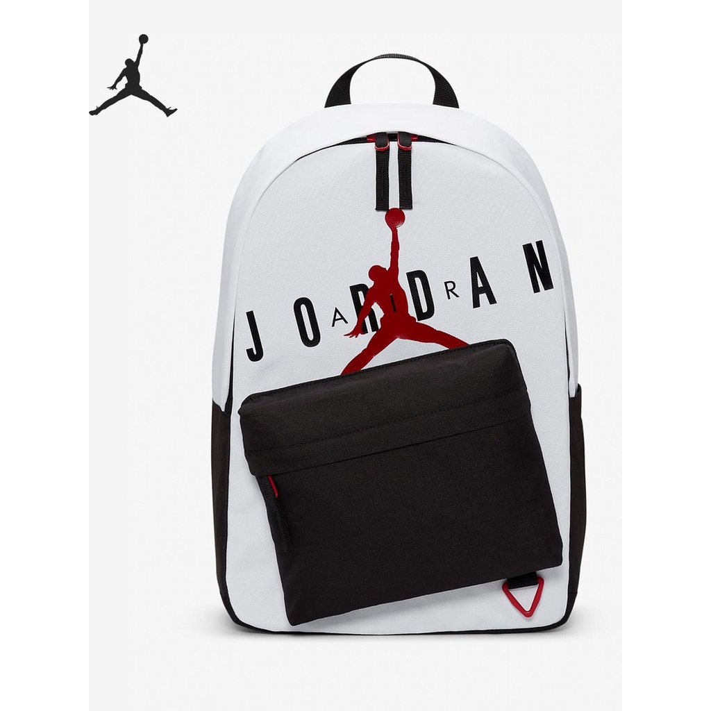 ☇✉Nike/Nike ของแท้ Air Jordan กระเป๋านักเรียนและเป้สะพายหลังสำหรับผู้ชายและผู้หญิงกีฬาและสันทนาการ FB1761-100