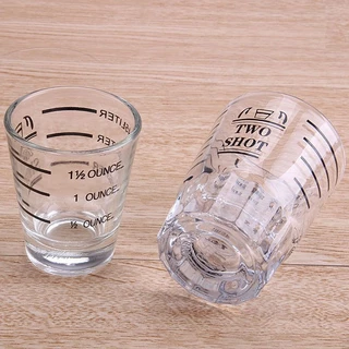 CATFE แก้วช็อต กาแฟเอสเปรสโซ่ แก้วตวงกาแฟ มีขีดวัด ขนาด 30/60มล. Espresso Shot Glass RJA7