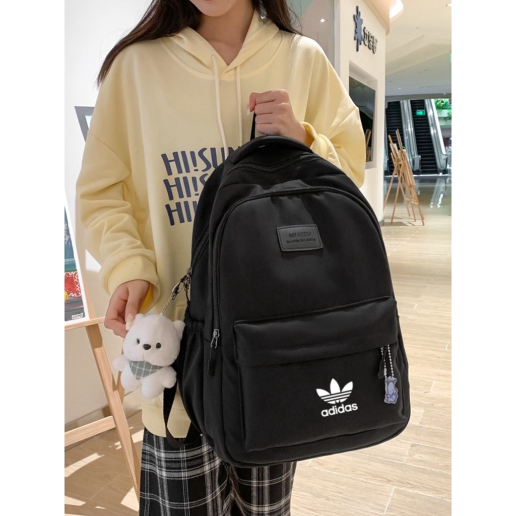❡Adidas Clover Backpack กระเป๋าเป้เดินทางผู้ชายผู้หญิงลำลองญี่ปุ่นนักเรียนมัธยมต้น High School College Student Bag