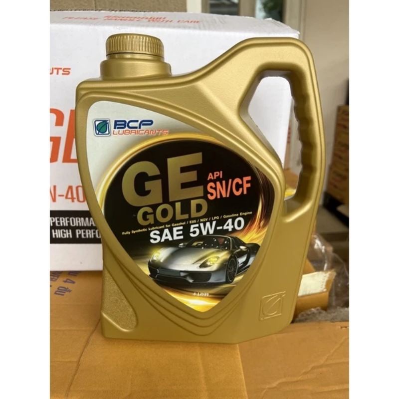 น้ำมันเครื่อง รถยนต์เบนซิน fully synthetic บางจาก ge gold sae 5w-40 api