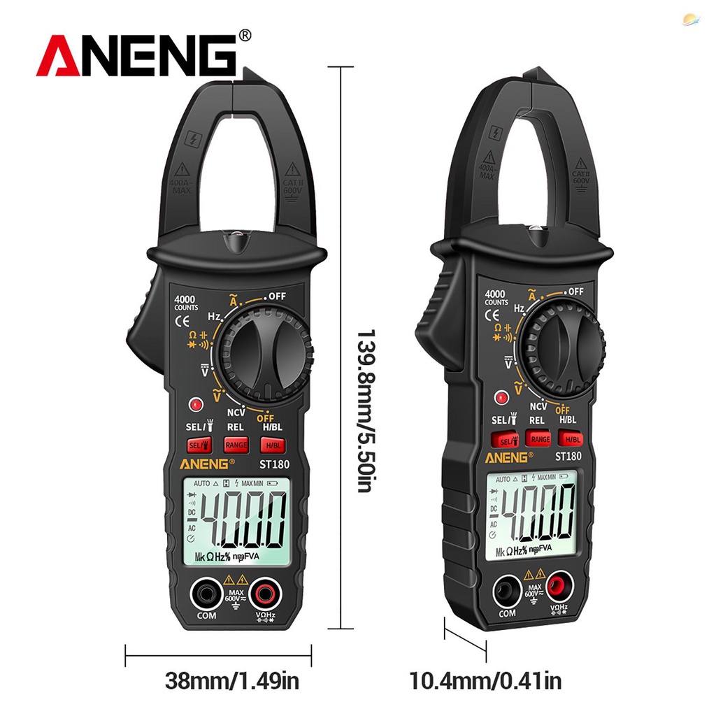 ANENG ST180 4000 Counts Digital Clamp Meter Multimeter Clamp Multimeter Voltmeter Ammeter AC DC Voltage AC Current Meter