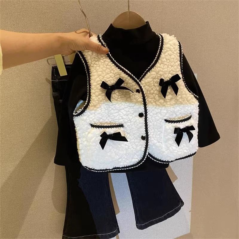 พร้อมส่ง ข้อเสนอพิเศษ▽เสื้อกั๊ก เข้ากับทุกการแต่งกาย แฟชั่นฤดูใบไม้ร่วง และฤดูหนาว สําหรับเด็กผู้หญิง