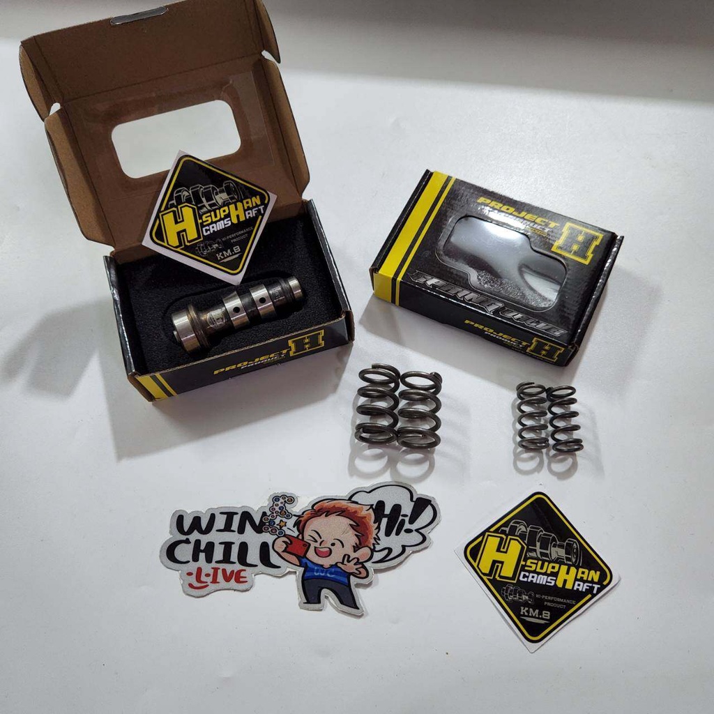 แคม เฮงสุพรรณ + สปริงวาล์วตัวใหญ่ แต่ง เฮงสุพรรณ WAVE125R / WAVE15S + สปริงตัวเล็ก ZERN 2ตัว สำหรับล