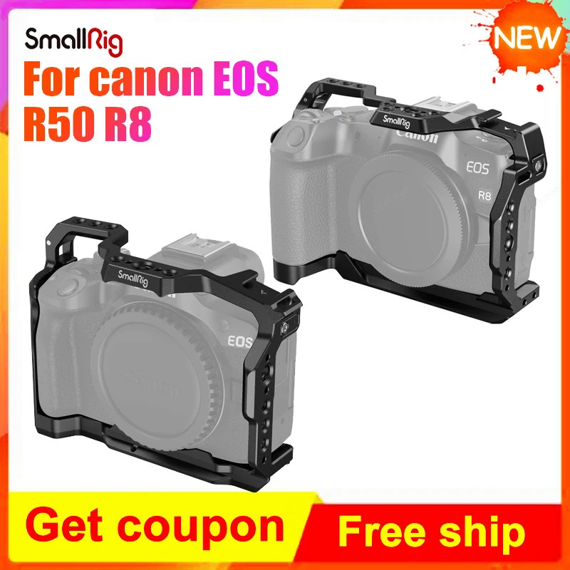 SmallRig EOS R50 Camera Cage 1/4 "-20 Threaded Hole Rig Protective Frame F/ 3/8"-16ระบบนิเวศอุปกรณ์เสริมสำหรับ Canon EOS