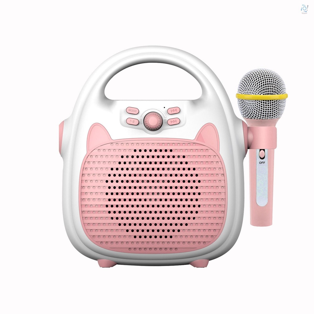 [Local Delivery]Karaoke Machine Rechargeable Portable Karaoke Speaker with Microphone BT/Memory Card/USB Connectivity Li