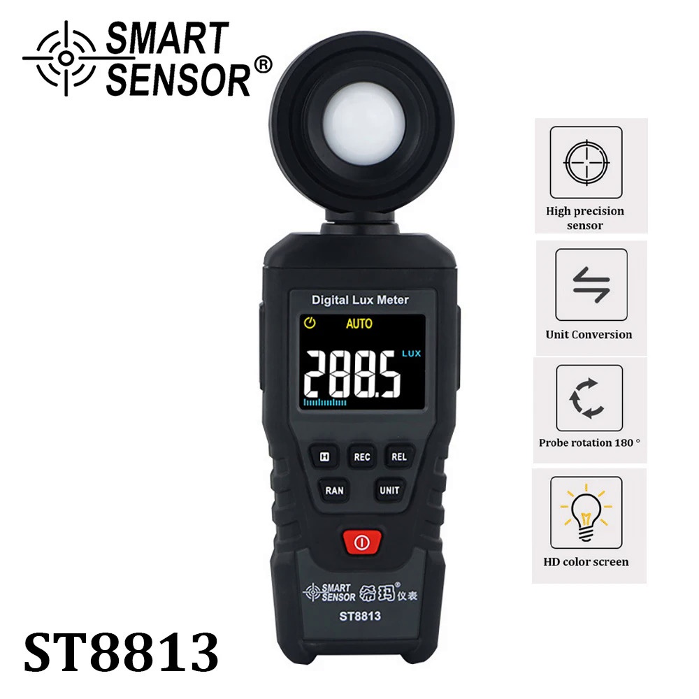 100, 000 LUX ST8813 Smart Senor Digital Luxmeter LIGHT METER Lux Meter Lux/fc Meter Luminometer Phot
