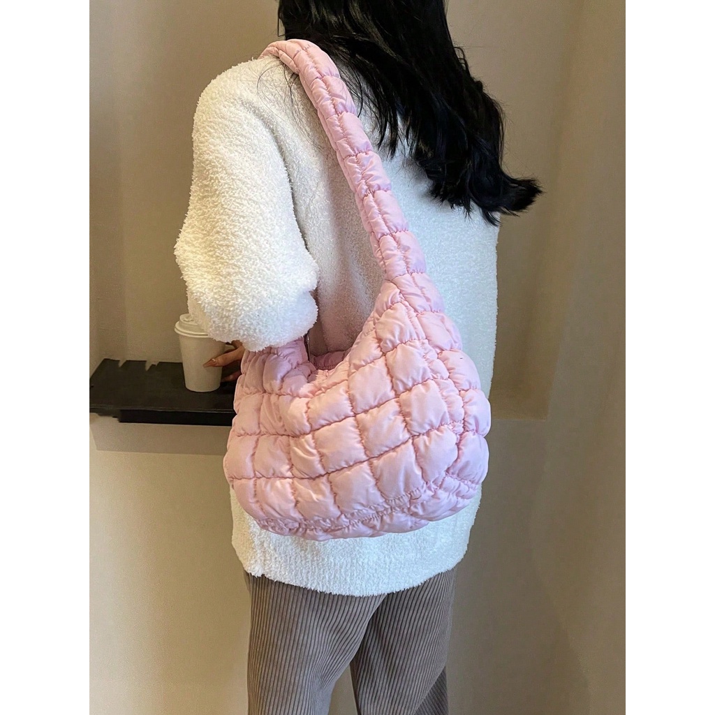 กระเป๋าสะพายไหล่ Sholder Bag รุ่น Pink Pleated Cloud Shape Underarm Bag
