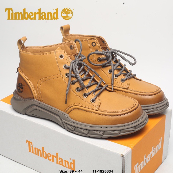 Timberland ทิมเบอร์แลนด์คลาสสิกสีเหลืองสูงผู้ชายและผู้หญิงรองเท้าทำงานบู๊ทส์กลางแจ้งกันน้ำรูบาร์บ