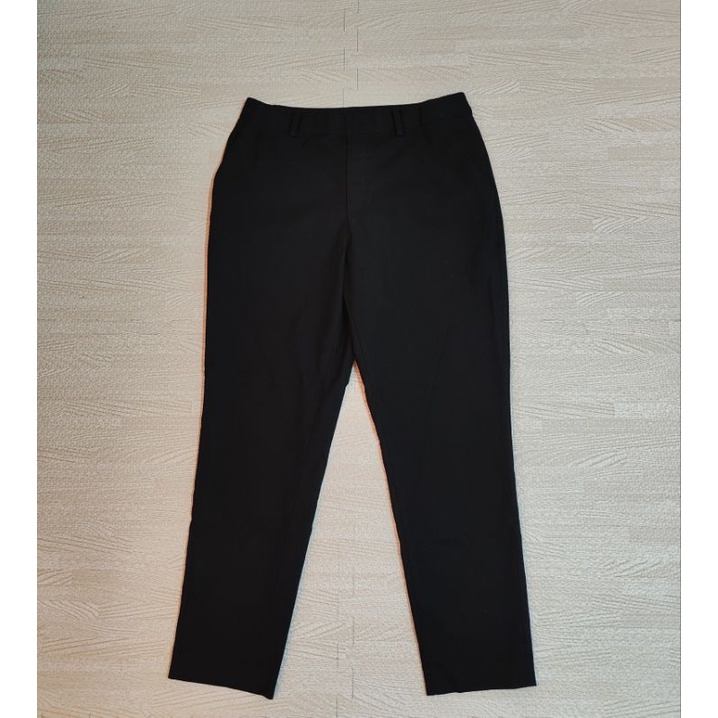 Uniqlo กางเกง Ezy Smart Ankle Pants สีดำ Size L หญิง มือ2