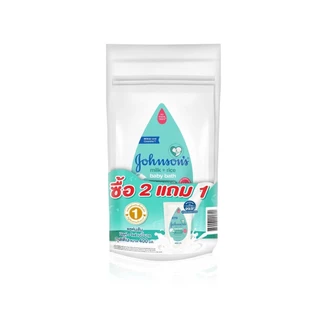 Johnson's จอห์นสัน เบบี้ ครีมอาบน้ำ มิลค์ + ไรซ์ บาธ ถุงเติม 400 มล. (Buy 2 get 1 Free)