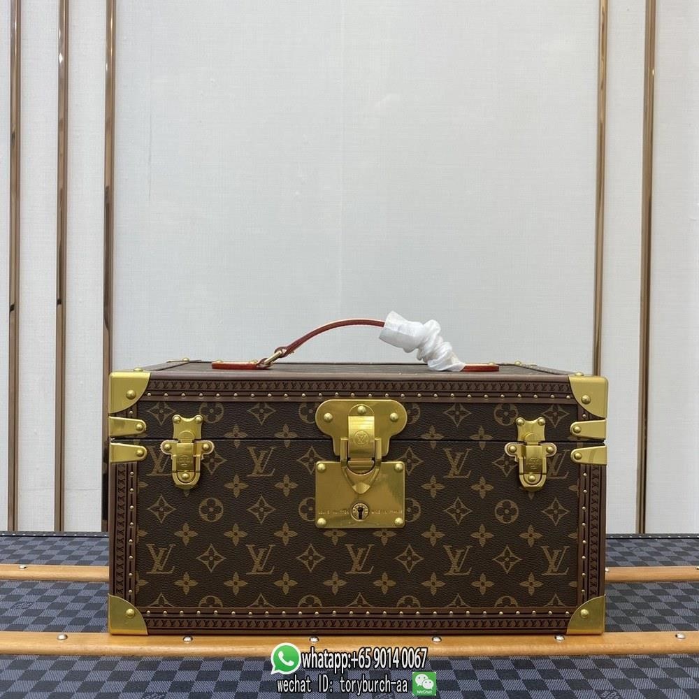LV handmade makeup storage box jewelry display case beauty cosmetic organizer toolkit