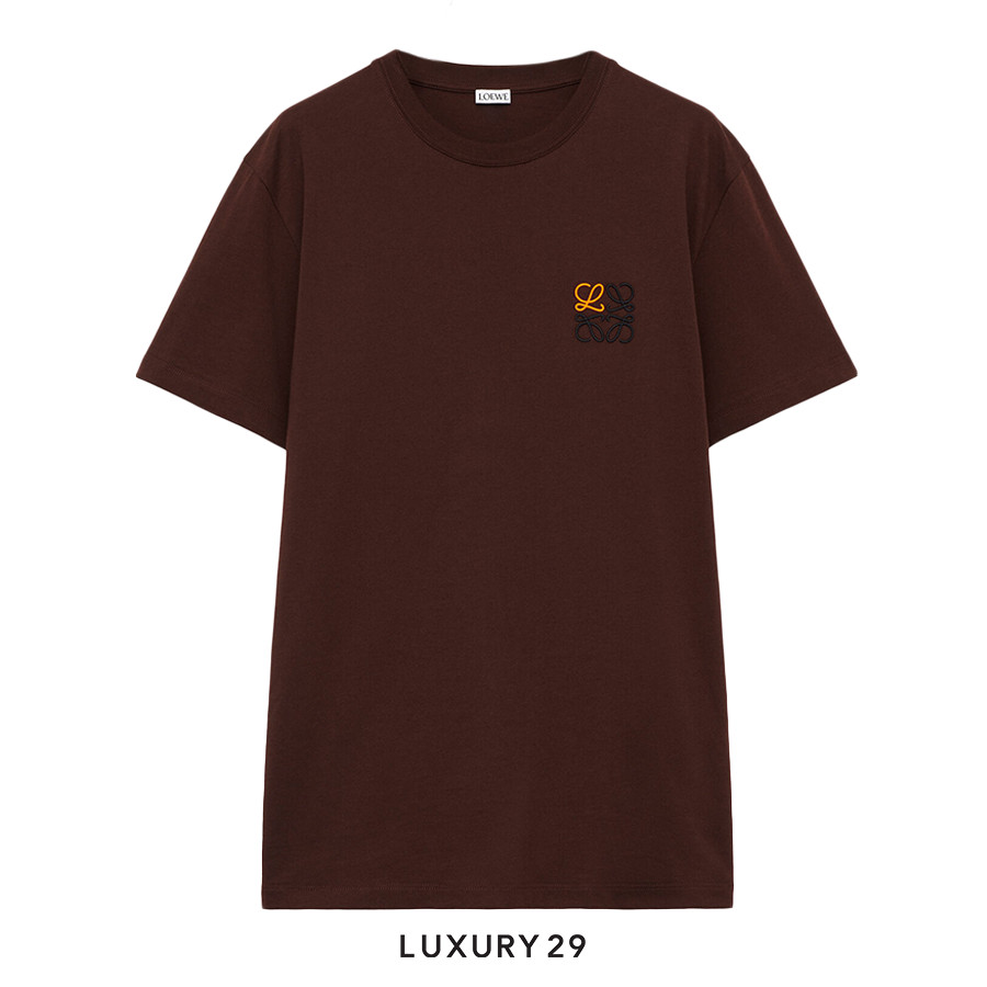 Loewe Regular fit T-shirt in cotton Chocolate Brown