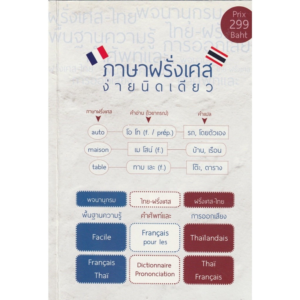 DKTODAY หนังสือ ปกขาว ภาษาฝรั่งเศสง่ายนิดเดียว (พจนานุกรม ไทย-ฝรั่งเศส / ฝรั่งเศส-ไทย)