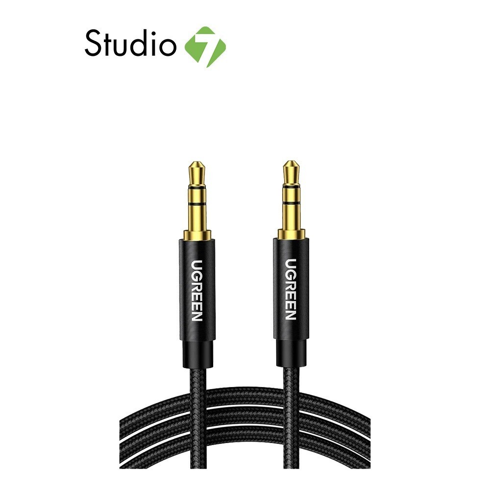 สาย UGREEN AUX 3.5mm M to M Nylon Cable 1M. Black by Studio 7
