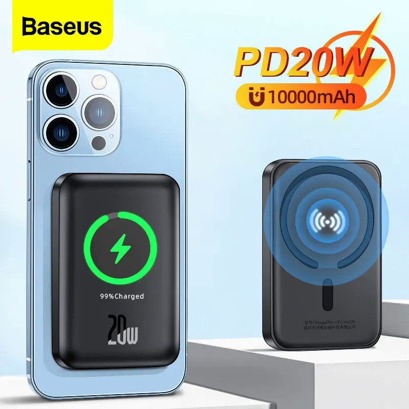 Baseus 6000mAh Power Bank Magnetic Wireless Charger 10000mAh Powerbank For iPhone 12 13 14 Pro Mini Portable External Ba