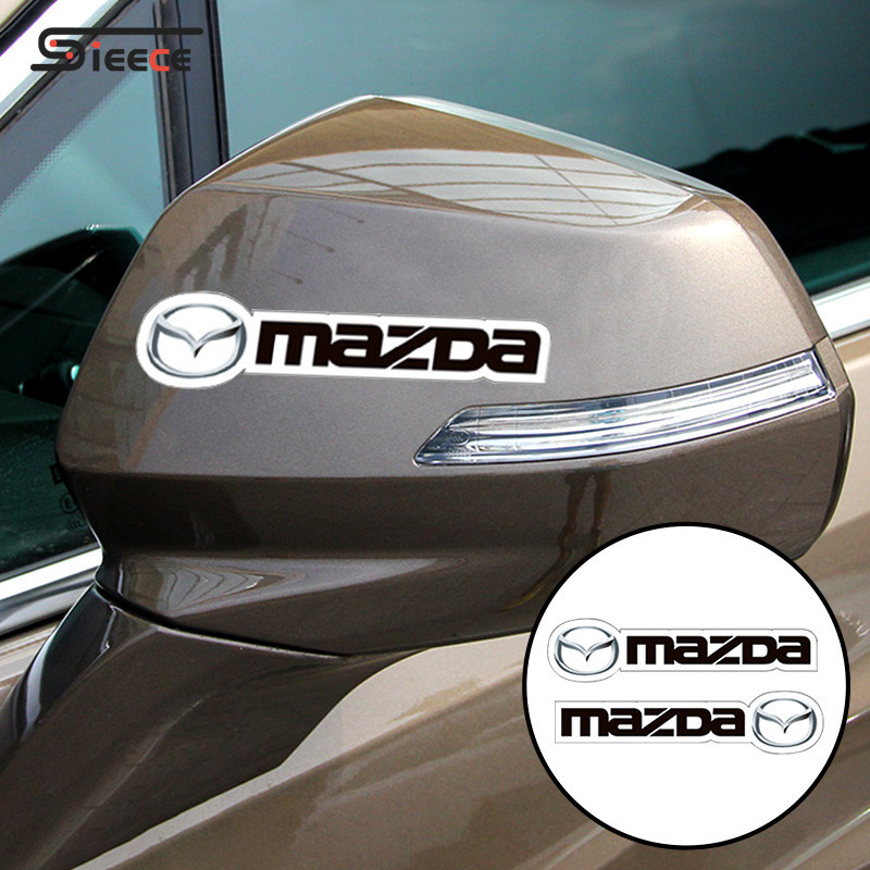 Sieece กระจกมองข้างรถยนต์ สติ๊กเกอร์ตกแต่ง สำหรับ Mazda 2 CX3 3 CX8 CX5