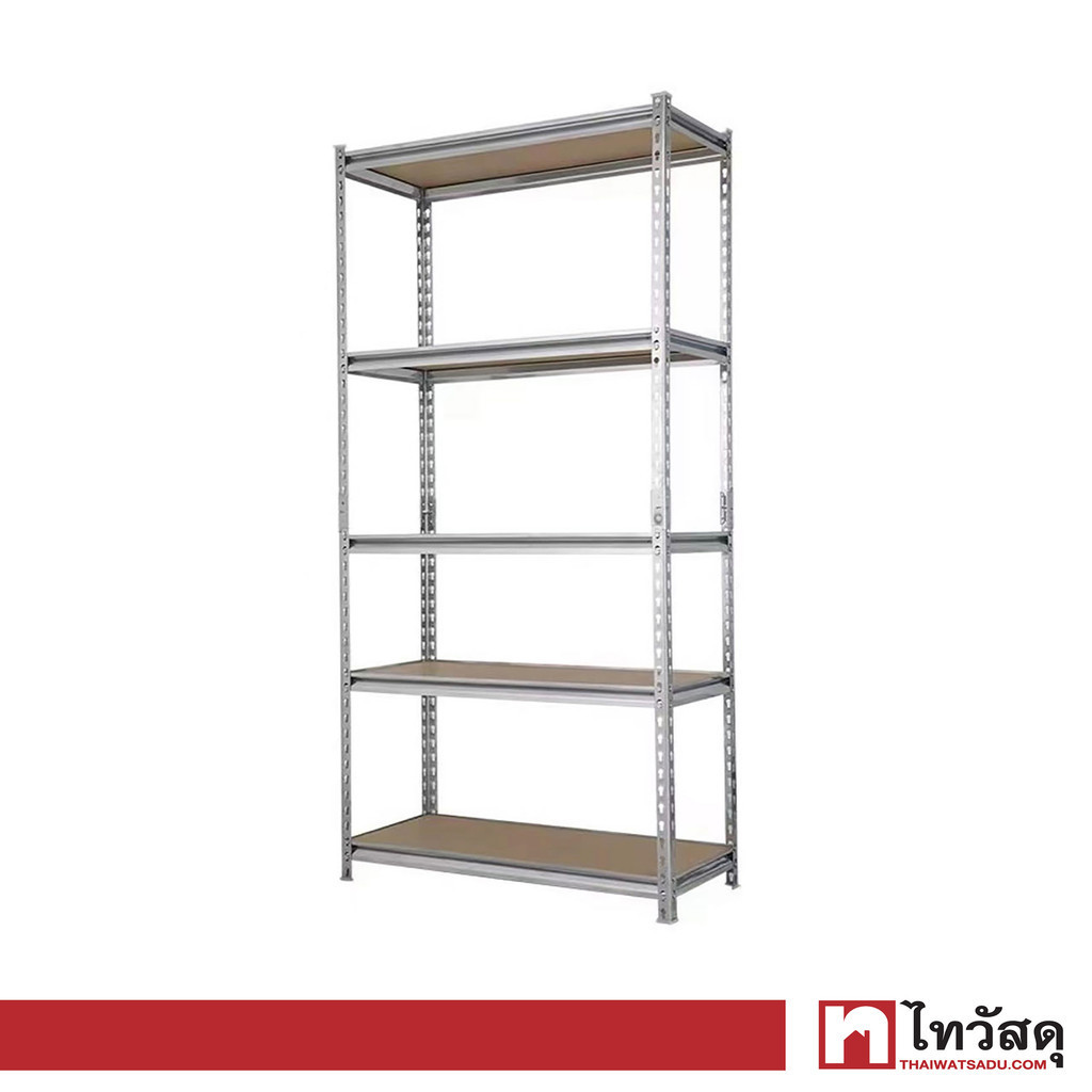 KASSA HOME ชั้นวางของอเนกประสงค์พื้นไม้เอ็มดีเอฟ 5 ชั้น Woody รุ่น MHR-06WH ขนาด 90 x 45 x 183 ซม.
