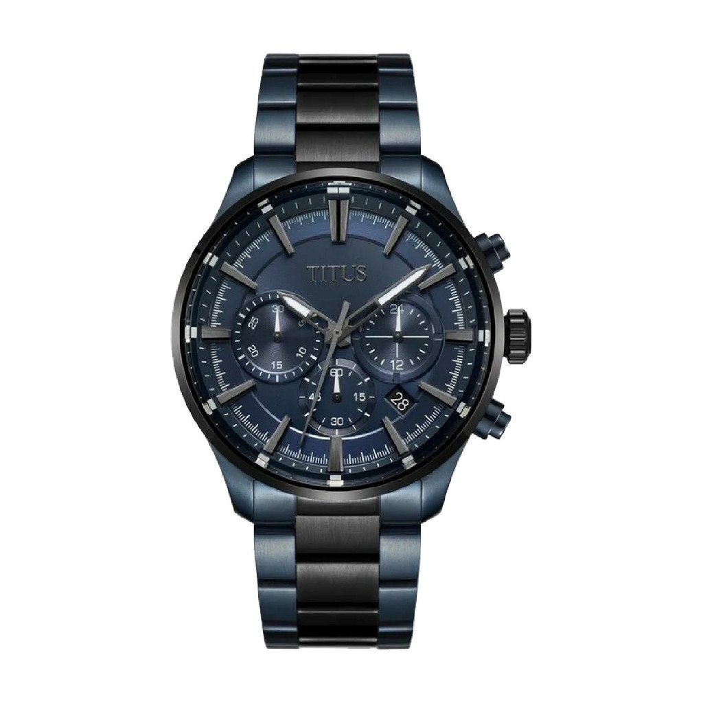 Solvil et Titus (โซวิล เอ ติตัส) นาฬิกาผู้ชาย Saber โครโนกราฟ ควอตซ์ สเตนเลส/หนัง 44 มม. (W06-03204)