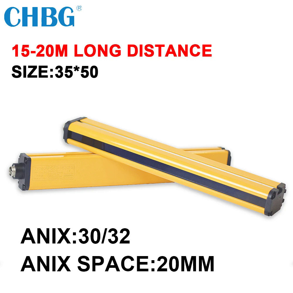 ✢CHBG 30/32-Points 40Mm Protect Infrared Safety Light Curtain AreaSafe Photoelectric Sensor 50*35