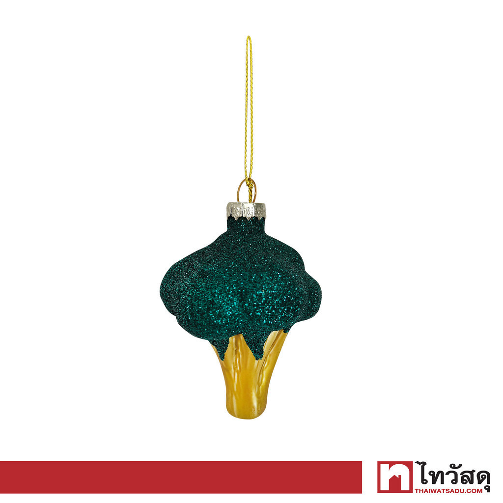 KASSA HOME ที่ตกแต่งต้นคริสต์มาสแก้ว Broccoli Xmas23 รุ่น SY230617 สีเขียว