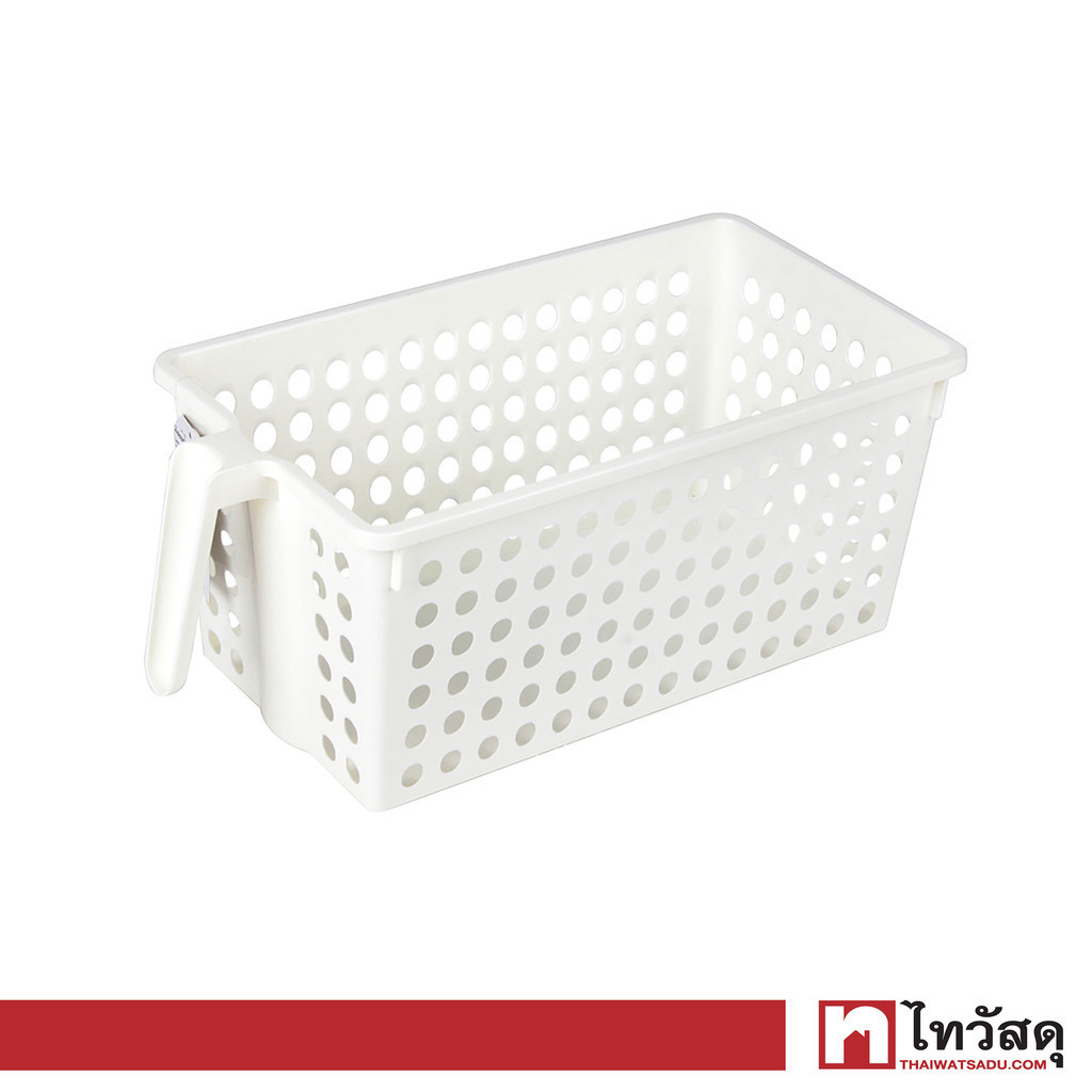 KASSA HOME ตะกร้าอเนกประสงค์ทรงเหลี่ยมพร้อมด้ามจับ CIRCLE รุ่น TG54553-L ขนาด 32 x 16.5 x 14 ซม.