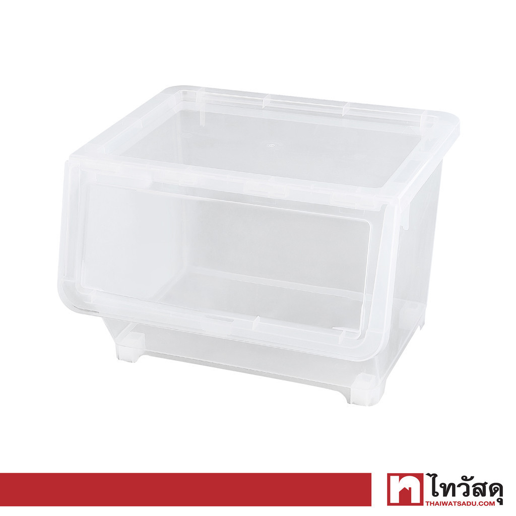 KASSA HOME กล่องลิ้นชักซ้อนได้พร้อมฝาเปิดหน้า (L) Camila รุ่น 70552 ขนาด 44 x 38.5 x 31 ซม. สีใส