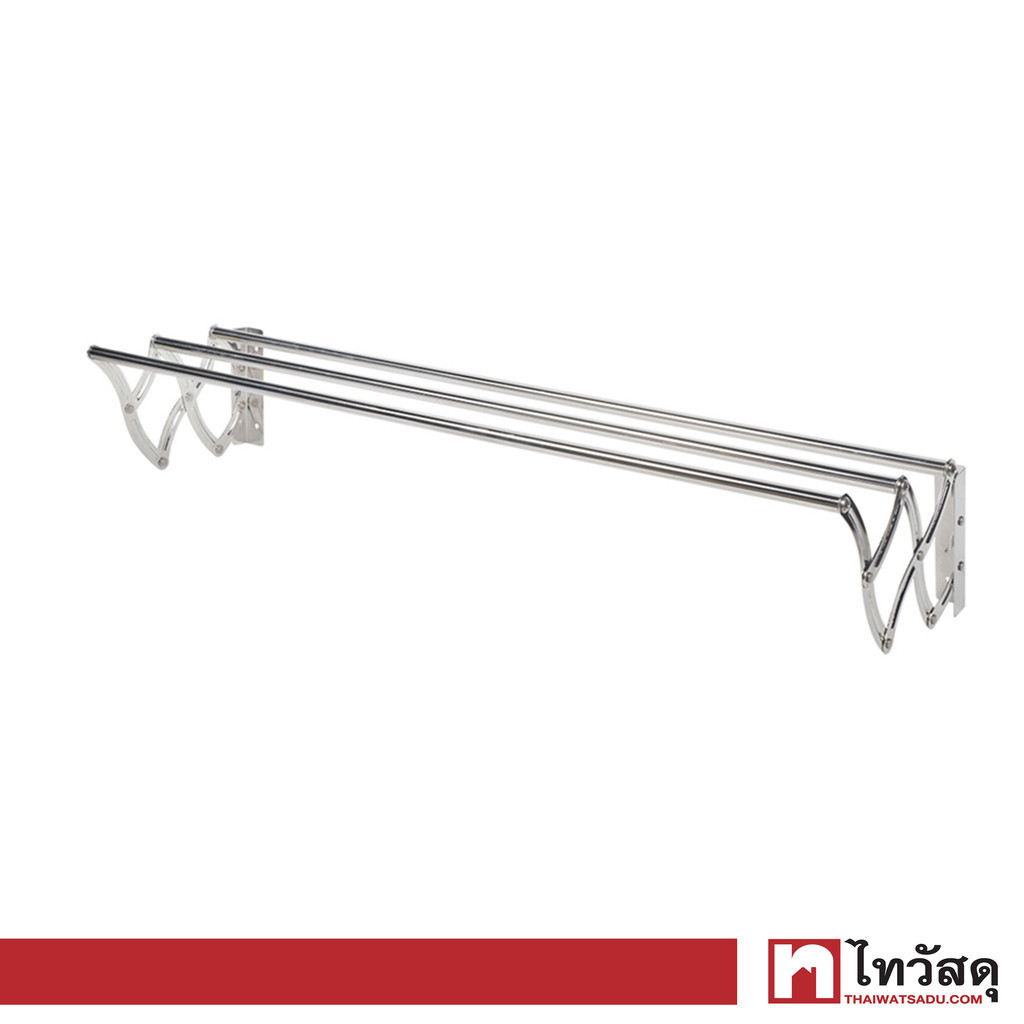 ราวแขวนติดผนังตัวเอส 3 เส้น 1 เมตร สเตนเลส KASSA HOME ขนาด 100 x 42 x 22 ซม. สีเงิน