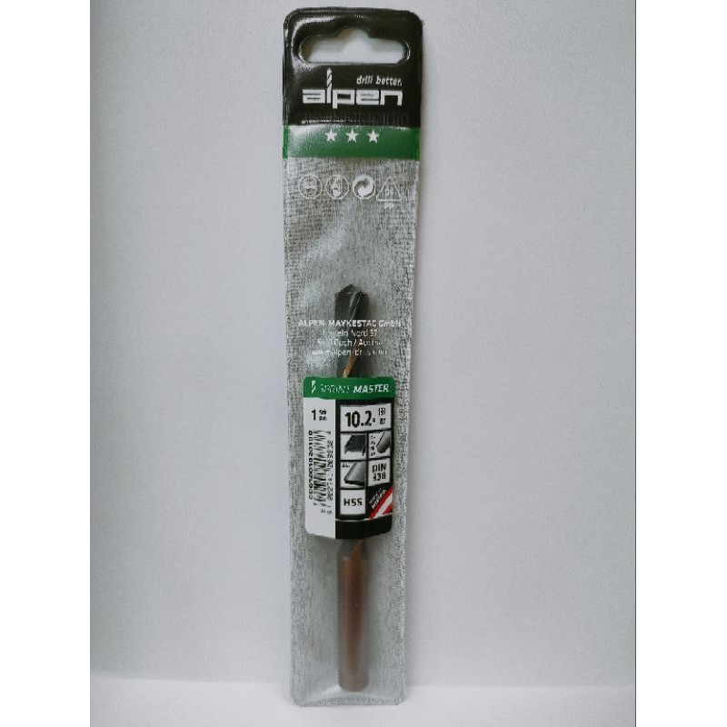 ดอกสว่านเจาะเหล็ก/Alpen/HSS Sprint Master/ขนาด10.2mm.