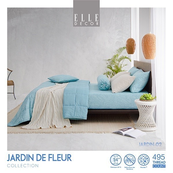 ELLE DECOR ชุดผ้าปูที่นอน 6 ฟุต 5 ชิ้น รุ่น JARDIN DE FLEUR รหัส ELLE JARDIN-02 ส่งฟรี