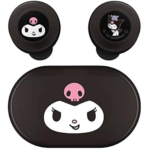 Gourmandise Sang-136Bk Sanrio ตัวอักษรไร้สายหูฟังสเตอริโอ Kuromi สีดํา W54 H33.5 D33 มม.
