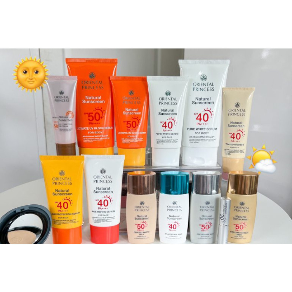 LIVEลด50% 2ทุ่ม!! กันแดดสำหรับหน้า Oriental Princess Natural Sunscreen UV Protection Face กันแดด ผิวหน้า SPF40/50 PA++++