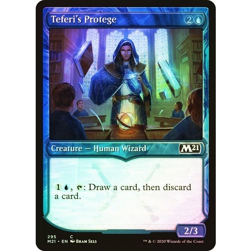 [MTG] Teferi's Protege (Showcase) [M21] [BLUE] [COMMON] [FOIL] [ENG] (การ์ดเมจิค / Magic the Gathering)