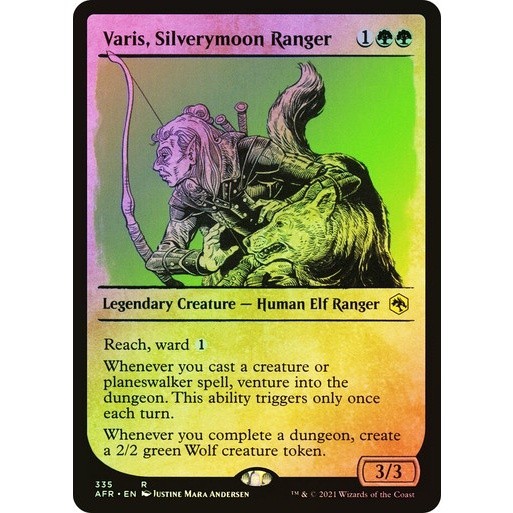 [MTG] Varis, Silverymoon Ranger (Showcase) [AFR] [GREEN] [RARE] [FOIL] [ENG] (การ์ดเมจิค / Magic the Gathering)