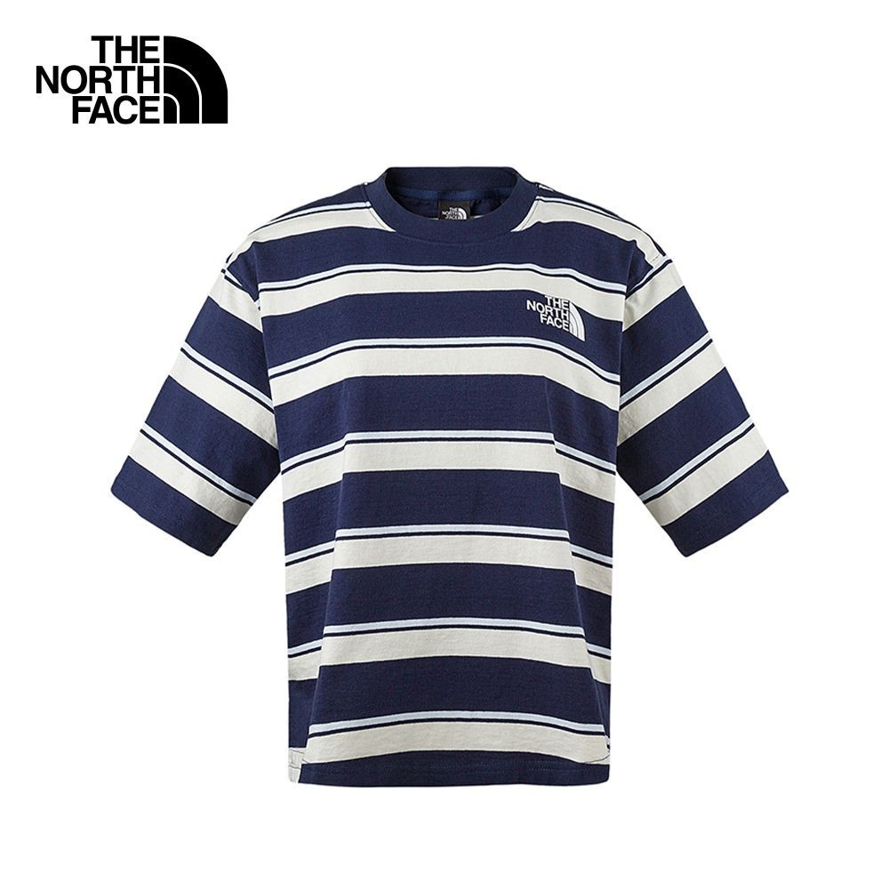 THE NORTH FACE W TNF S/S EASY TEE - SUMMIT NAVY ASCENT STRIPE เสื้อแขนสั้น