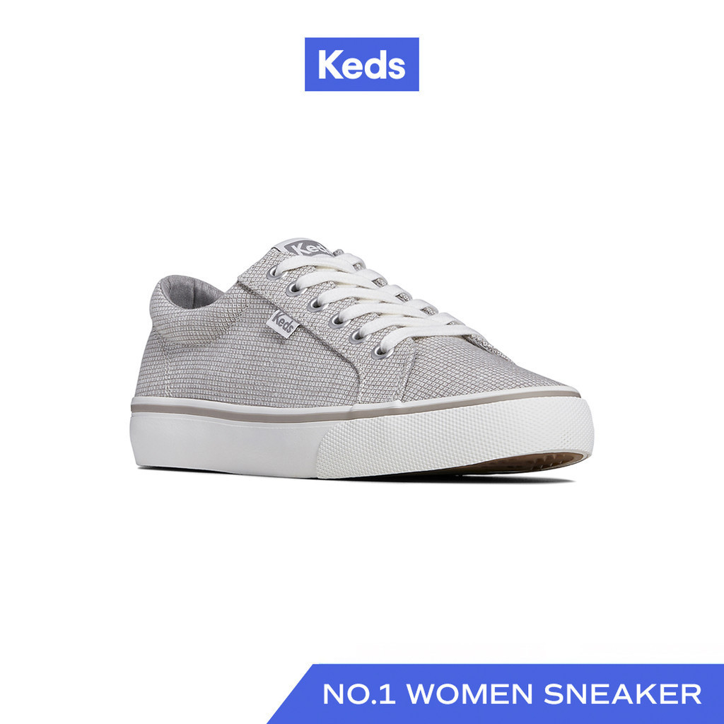 KEDS รองเท้าผ้าใบ แบบผูกเชือก รุ่น JUMP KICK MINI CHECK TEXTILE สีเทา ( WF67761 )