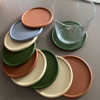 ที่รองแก้วยางหยอด มินิมอล ทรงกลม ขนาด 11x11 ซม. S.H.PLUS