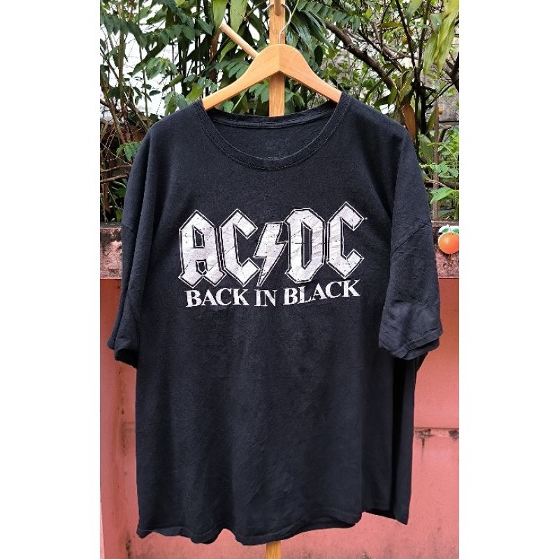 เสื้อยืด วินเทจ วงACDC back in black (มือสอง) size 3XL 29"/29.5" cotton100%