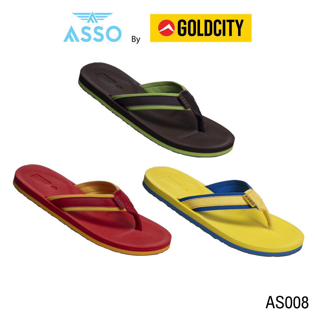 รองเท้าแตะ แบบหูคีบ  พื้นยางพารา SIZE 37-45 ส่งตรงจากโรงงานแท้100% ASSO รุ่น AS009