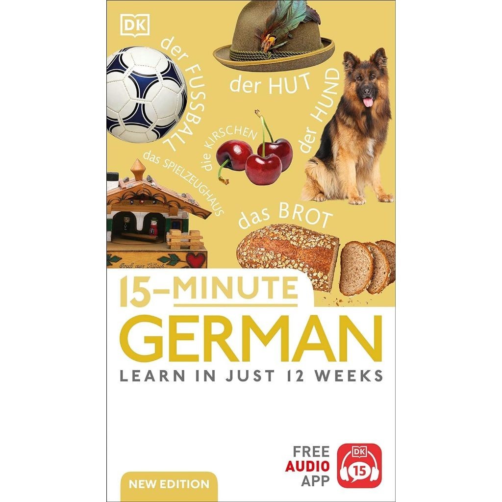 [Chulabook] หนังสือ 15-MINUTE GERMAN: LEARN IN JUST 12 WEEKS (FREE AUDIO APP) (9780744080803) c321