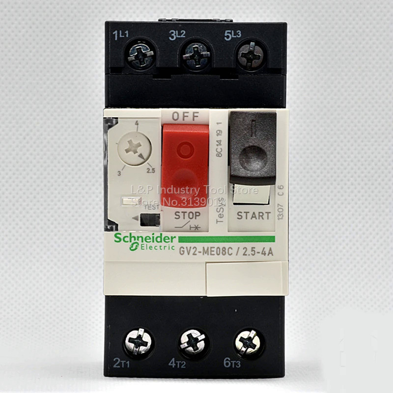 ใหม่ Original Schneider GV2-ME08C มอเตอร์ป้องกัน Circuit Breaker GV2ME08C 2.5-4A ปุ่มกด3P ความร้อนแม