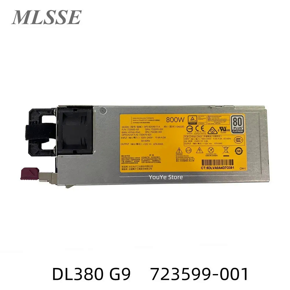 ต้นฉบับสำหรับ HP DL380 G9 Gen9เซิร์ฟเวอร์พาวเวอร์ซัพพลาย723600-101 723599-001 754381-001 720479-B21 