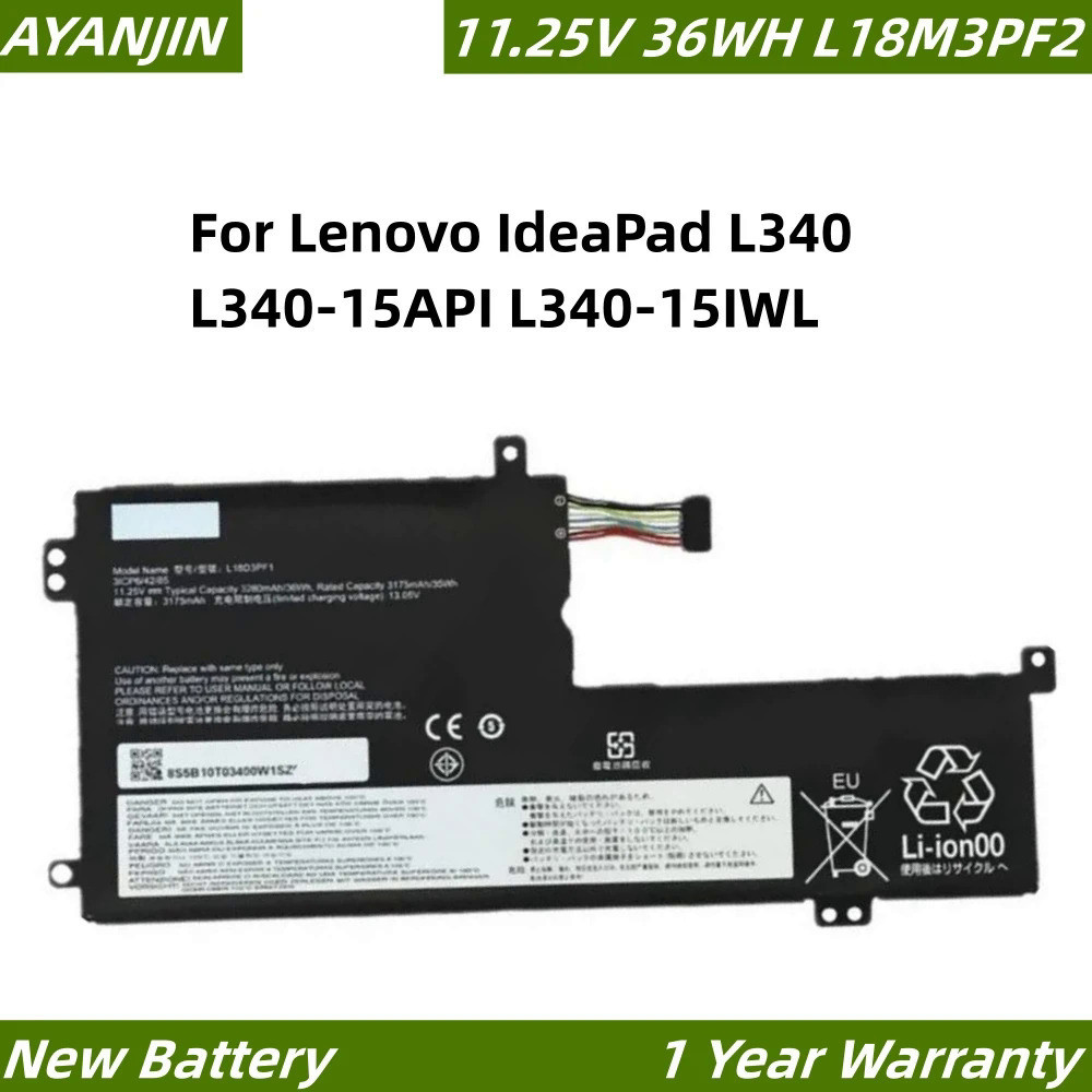 L18M3PF2 L18C3PF2 11.25V 36WH 3280mAh Laptop Battery for Lenovo IdeaPad L340 L340-15API L340-15IWL L